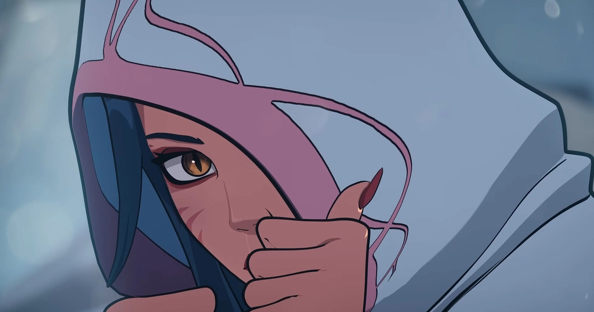 Ahri aparece encapuzada na arte oficial do patch 1.2.5 de 2XKO.