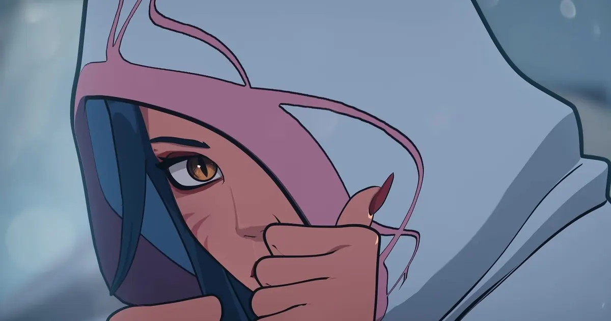 Ahri aparece encapuzada na arte oficial do patch 1.2.5 de 2XKO.