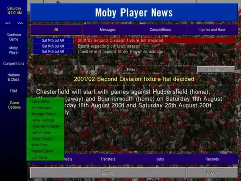 Captura de tela de Championship Manager: Season 01/02 (3 de 3)