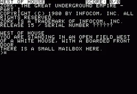 Captura de tela de Zork (2 de 2)