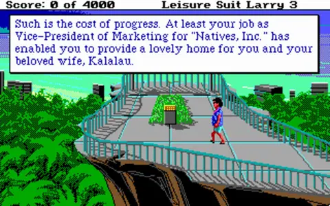 Captura de tela de Leisure Suit Larry III: Passionate Patti in Pursuit of the Pulsating Pectorals (1 de 2)