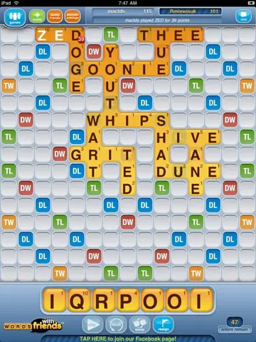 Captura de tela de Words With Friends (1 de 2)