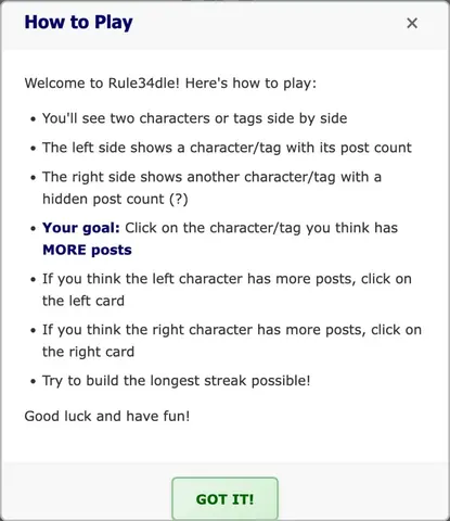 Captura de tela de Rule34dle (2 de 3)